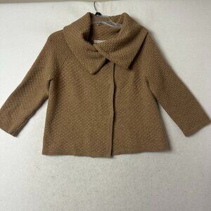 Banana Republic sweater cardigan sz M cashmere wool blend cowl textured brown